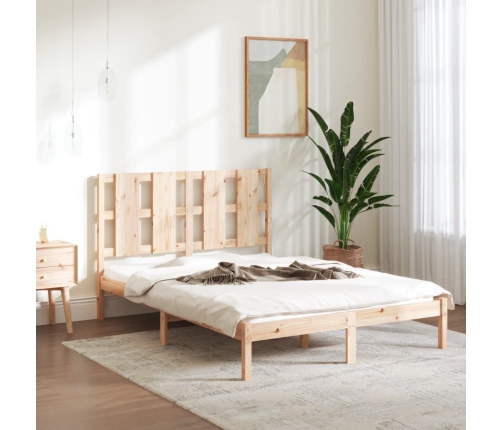 Estructura de cama madera maciza 120x190 cm