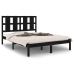 Estructura de cama madera maciza negra 120x190 cm