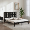 Estructura de cama madera maciza negra 120x190 cm