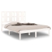 Estructura de cama de madera maciza blanca 135x190 cm