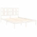 Estructura de cama de madera maciza blanca 135x190 cm