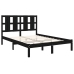 Estructura de cama doble madera maciza negra 135x190 cm