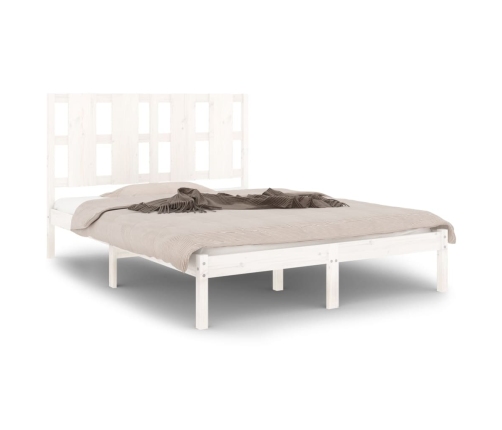 Estructura de cama sin colchón madera de pino blanca 140x190 cm