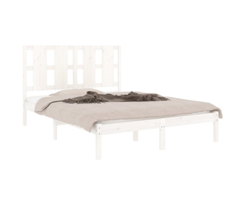 Estructura de cama sin colchón madera de pino blanca 140x190 cm