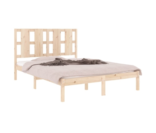 Estructura de cama sin colchón madera de pino maciza 120x200 cm