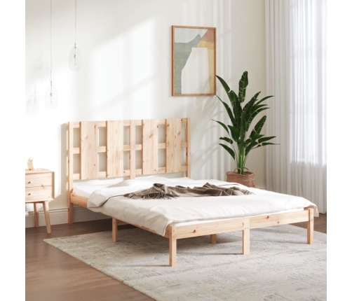 Estructura de cama sin colchón madera de pino maciza 120x200 cm