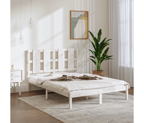 vidaXL Estructura de cama madera maciza de pino blanca 120x200 cm