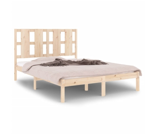 Estructura de cama sin colchón madera de pino blanca 140x200 cm