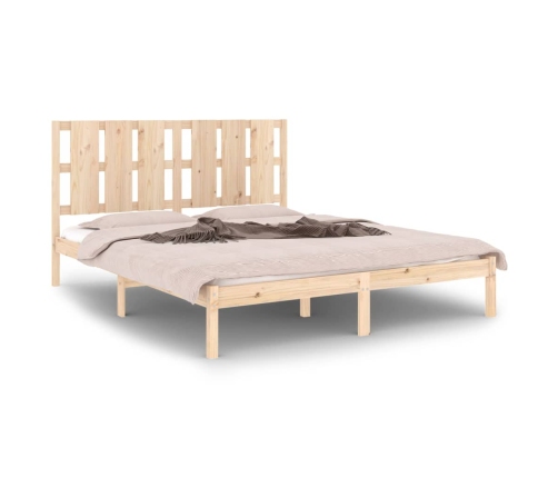 Estructura de cama madera maciza 150x200 cm