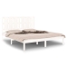 Estructura de cama madera maciza blanca King Size 150x200 cm