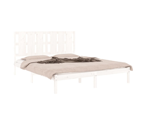 Estructura de cama madera maciza blanca King Size 150x200 cm