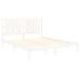 Estructura de cama madera maciza blanca King Size 150x200 cm