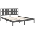 Estructura de cama madera maciza gris King Size 150x200 cm