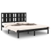 Estructura de cama madera maciza negra King Size 150x200 cm