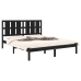 Estructura de cama madera maciza negra King Size 150x200 cm