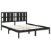 Estructura de cama madera maciza negra King Size 150x200 cm