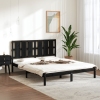 Estructura de cama madera maciza negra King Size 150x200 cm