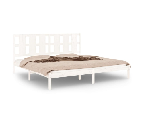 Estructura de cama madera maciza blanco Supe King 180x200 cm