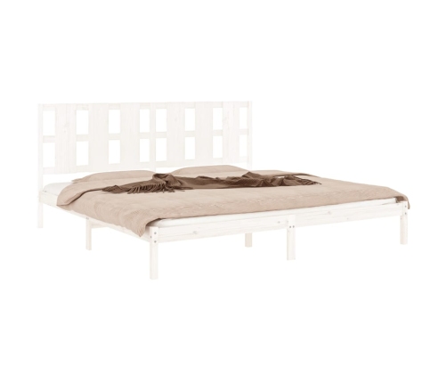 Estructura de cama madera maciza blanco Supe King 180x200 cm