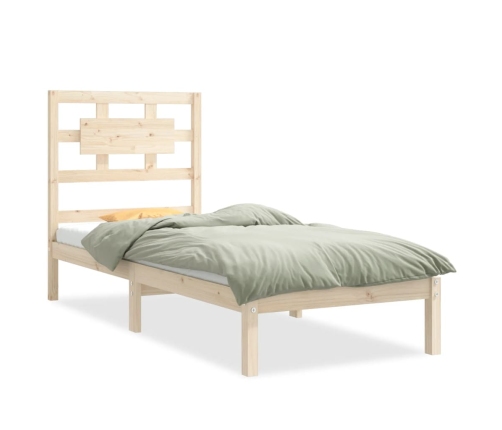 Estructura de cama madera maciza 75x190 cm