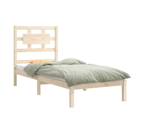 Estructura de cama madera maciza 75x190 cm