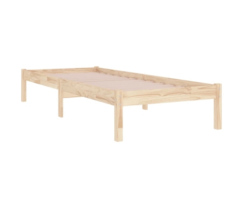 Estructura de cama madera maciza 75x190 cm