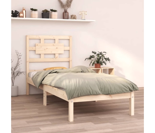 Estructura de cama madera maciza 75x190 cm