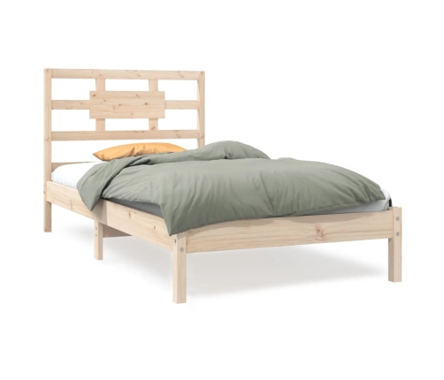 Estructura de cama madera maciza 90x190 cm