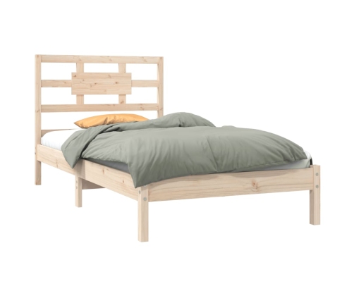 Estructura de cama madera maciza 90x190 cm