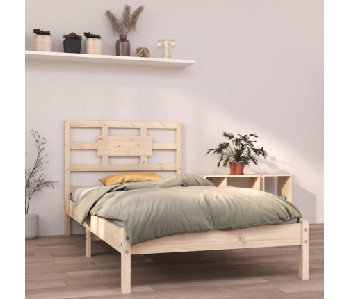 Estructura de cama madera maciza 90x190 cm