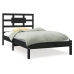 Estructura de cama individual madera maciza negra 90x190 cm