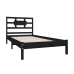 Estructura de cama individual madera maciza negra 90x190 cm