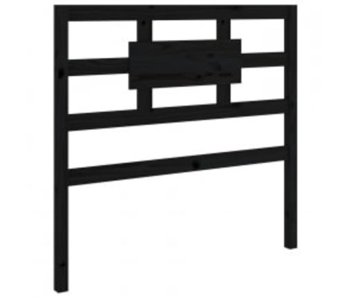 Estructura de cama individual madera maciza negra 90x190 cm