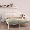 Estructura de cama doble pequeña madera maciza blanca 120x190cm