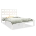 Estructura de cama de madera maciza blanca 135x190 cm