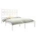 Estructura de cama de madera maciza blanca 135x190 cm