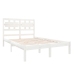 Estructura de cama de madera maciza blanca 135x190 cm