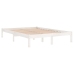 Estructura de cama de madera maciza blanca 135x190 cm