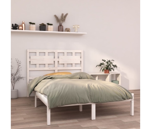 Estructura de cama de madera maciza blanca 135x190 cm