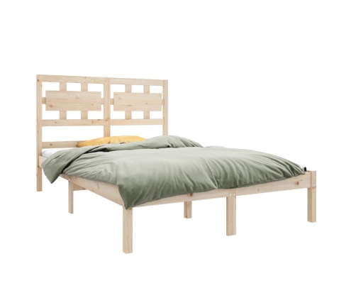 Estructura de cama madera maciza de pino 140x190 cm