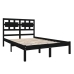 Estructura de cama de madera maciza negra 140x190 cm