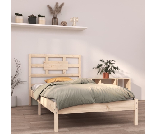 Estructura de cama madera maciza de pino 90x200 cm