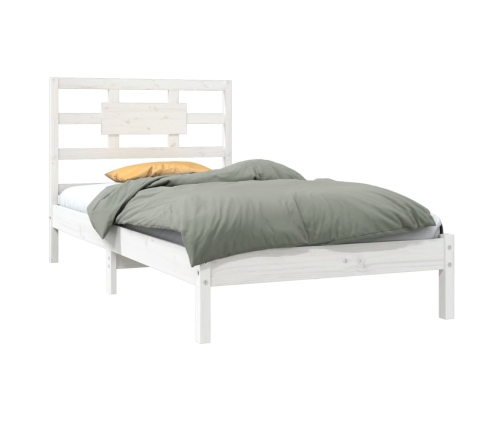 Estructura de cama madera maciza de pino blanca 90x200 cm