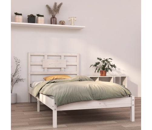 Estructura de cama madera maciza de pino blanca 90x200 cm
