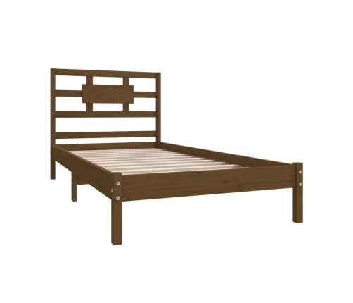 Estructura de cama madera maciza marrón miel 100x200 cm