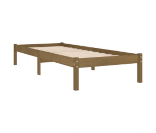 Estructura de cama madera maciza marrón miel 100x200 cm