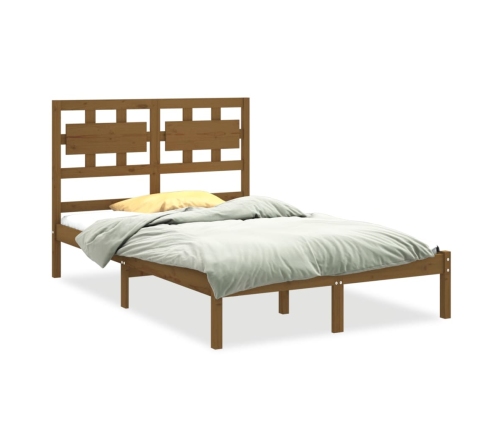 Estructura de cama madera maciza de pino marrón miel 120x200 cm