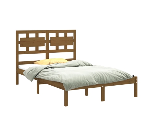 Estructura de cama madera maciza de pino marrón miel 120x200 cm