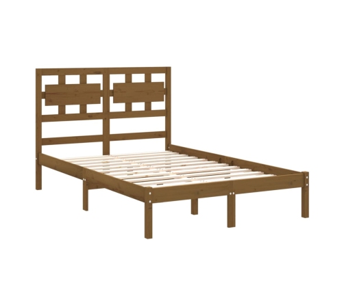 Estructura de cama madera maciza de pino marrón miel 120x200 cm