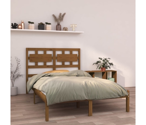 Estructura de cama madera maciza de pino marrón miel 120x200 cm